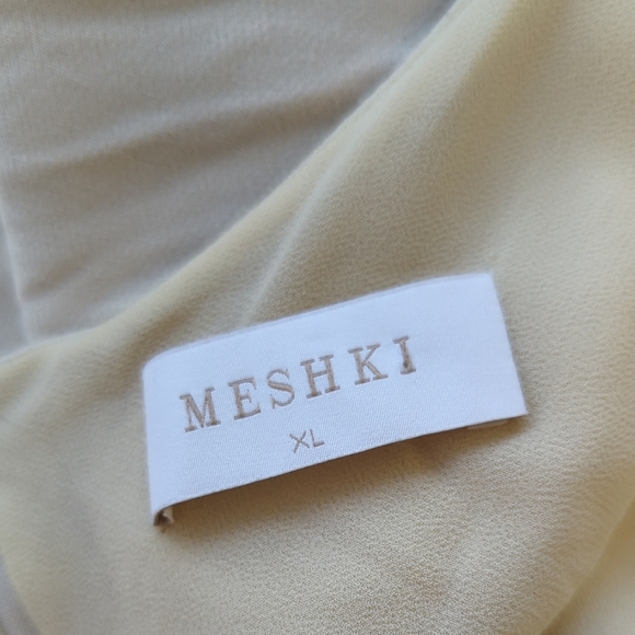 Meshki Halter Satin Slip Dress Champagne Cream Size XL evening wedding party - Picture 8 of 11